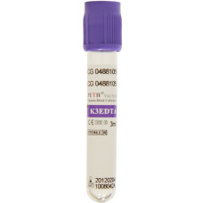 Вакуумная пробирка Vacumed 13x75 мм, стерильная с К3 EDTA (3 мл, крови, с фиолетовой кришк100 шт