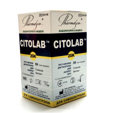 Citolab 2GK диагностические тест-полоски №50 для определения глюкозы, кетонов.