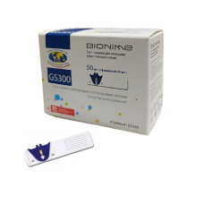 Тест-полоски Bionime GS300 50 шт. в 2 флаконах по 25 шт. для определения глюкозы в крови глюкометром бионайм райтест GM110, GM300 4710627330218