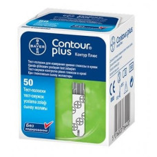 Тест-смужки Contour Plus 50 шт. в 1 флаконі для визначення глюкози в крові глюкометром контур плюс 5016003764400