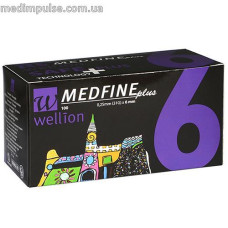 Універсальні голки Wellion Medfine plus для інсулінових шприц-ручок 6мм (31G x 0,25 мм)