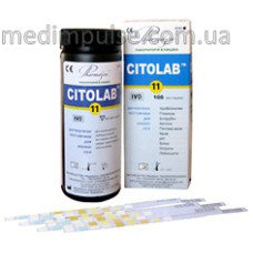 Citolab 11 диагност. тест-полоски для опред. pH, белка, уд. веса, глюкозы, лейкоцитов, билирубина, кетонов ...