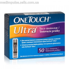 Тест-полоски One Touch Ultra 50 шт. в 2 флаконах по 25 шт. для определения глюкозы в крови глюкометром ван тач ультра 4030841208286